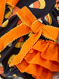 Halloween Candy Corn Baby Girl Bubble Romper Ruffle - 4