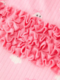 Halloween Ghost Baby Girl Pink Pajamas Ruffle Zipper Romper - 5