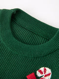 Christmas Jolly Candy Cane Knit Baby Romper - 3