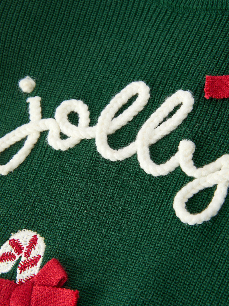 Christmas Jolly Candy Cane Knit Baby Romper - 4