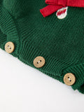 Christmas Jolly Candy Cane Knit Baby Romper - 5