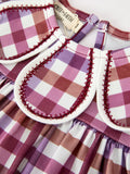 Fall Plaid Petals Collar Girls Dress - 3
