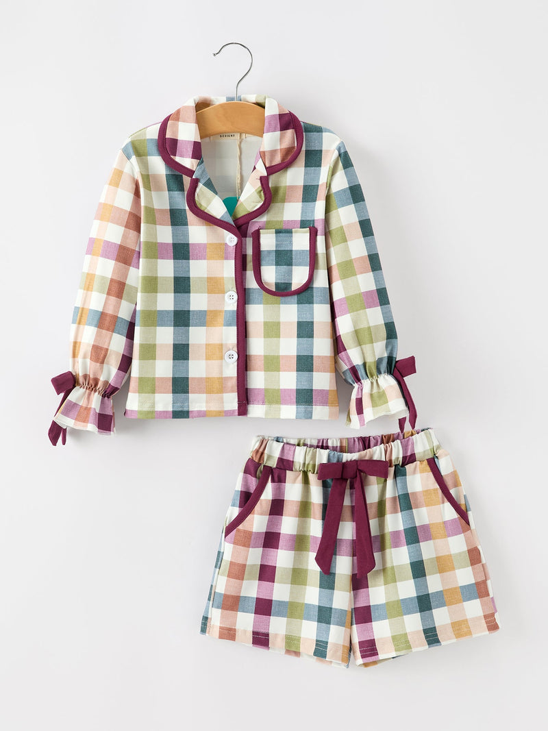 Mommy and Me Fall Plaid  Pajama Set - 4