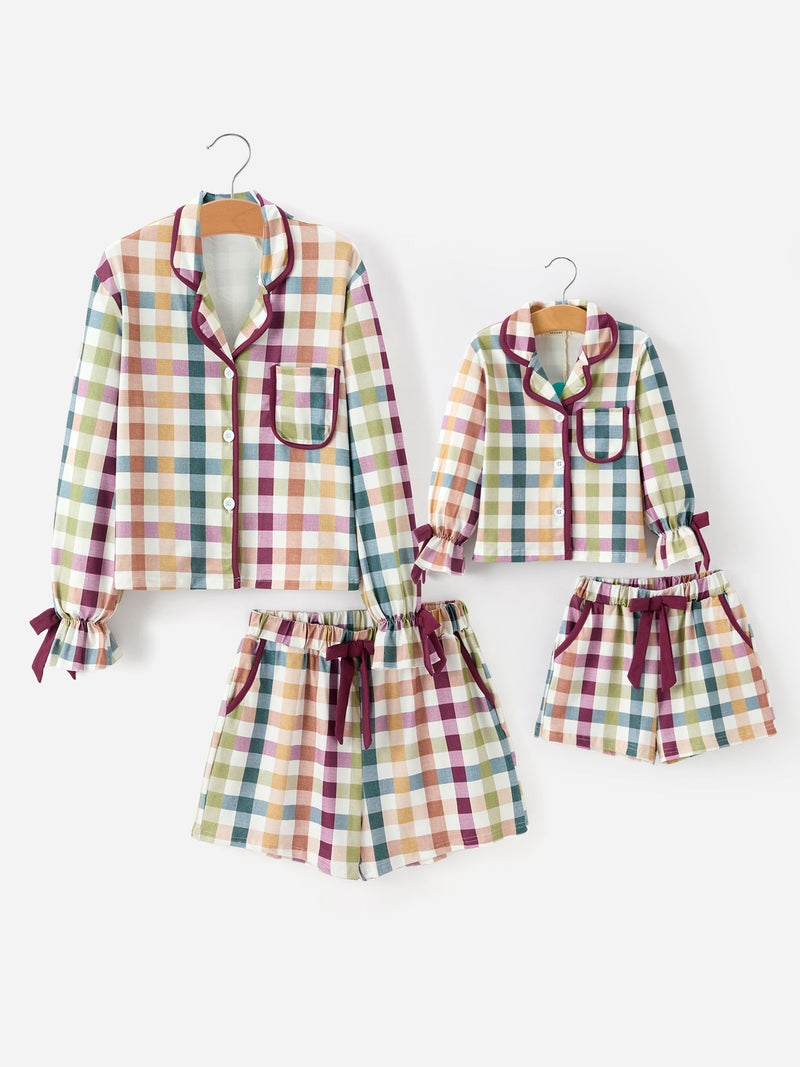 Mommy and Me Fall Plaid  Pajama Set - 1