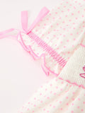 Christmas Smocked Girls Dress Embroidered Holiday Ruffle Collar - 4