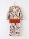 Baby Halloween Pumpkin Ghost Zip Romper - 2