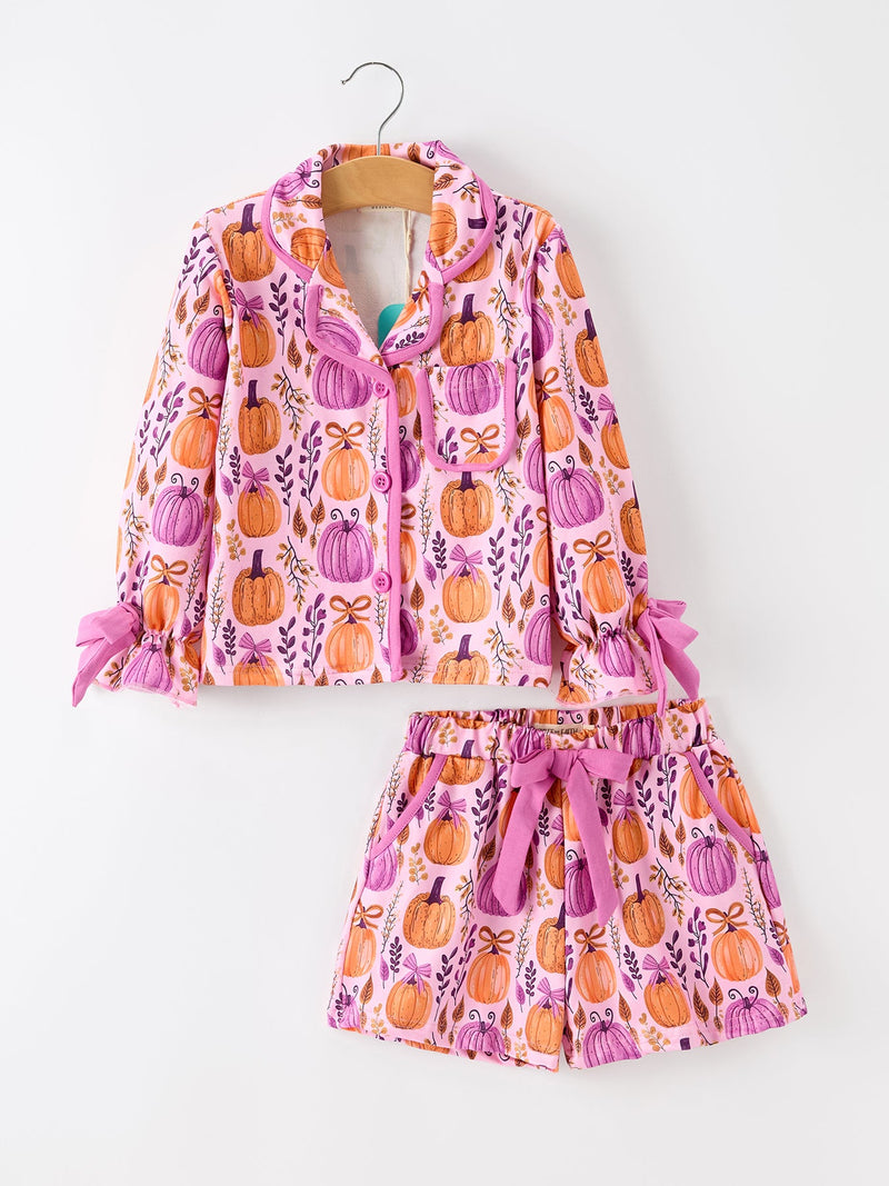 Mommy & me Halloween Pumpkin Pajama Set - 7