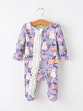 Halloween Ghost Pumpkin Girls Romper Ruffle Zipper - 6