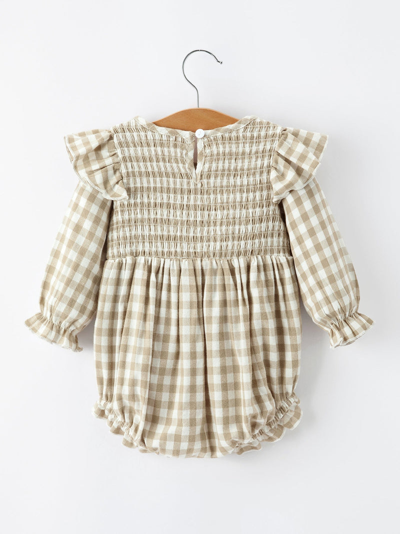 Mommy & Me Fall Plaid Dresses & Baby Bubble - 4