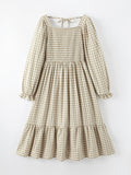 Mommy & Me Fall Plaid Dresses & Baby Bubble - 9