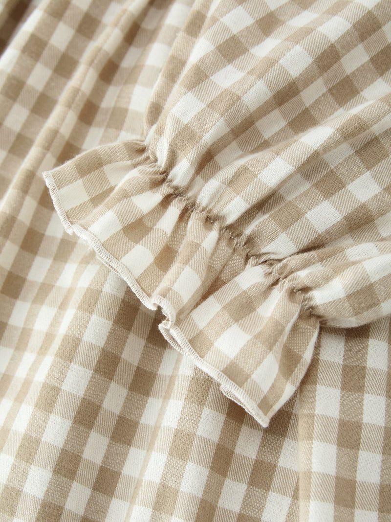 Mommy & Me Fall Plaid Dresses & Baby Bubble - 11