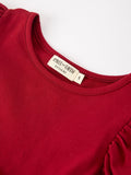 Christmas Girls Red Lace Bow Ruffle Dress - 3