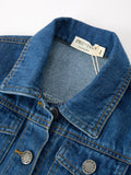 Girls Denim Bow Sleeve Button-Front Jacket - 3
