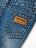 Girls Denim Lace Trim Bell Bottom Jeans - 4