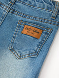 Girls Denim Daisy Lace Trim Wide Leg Jeans - 5