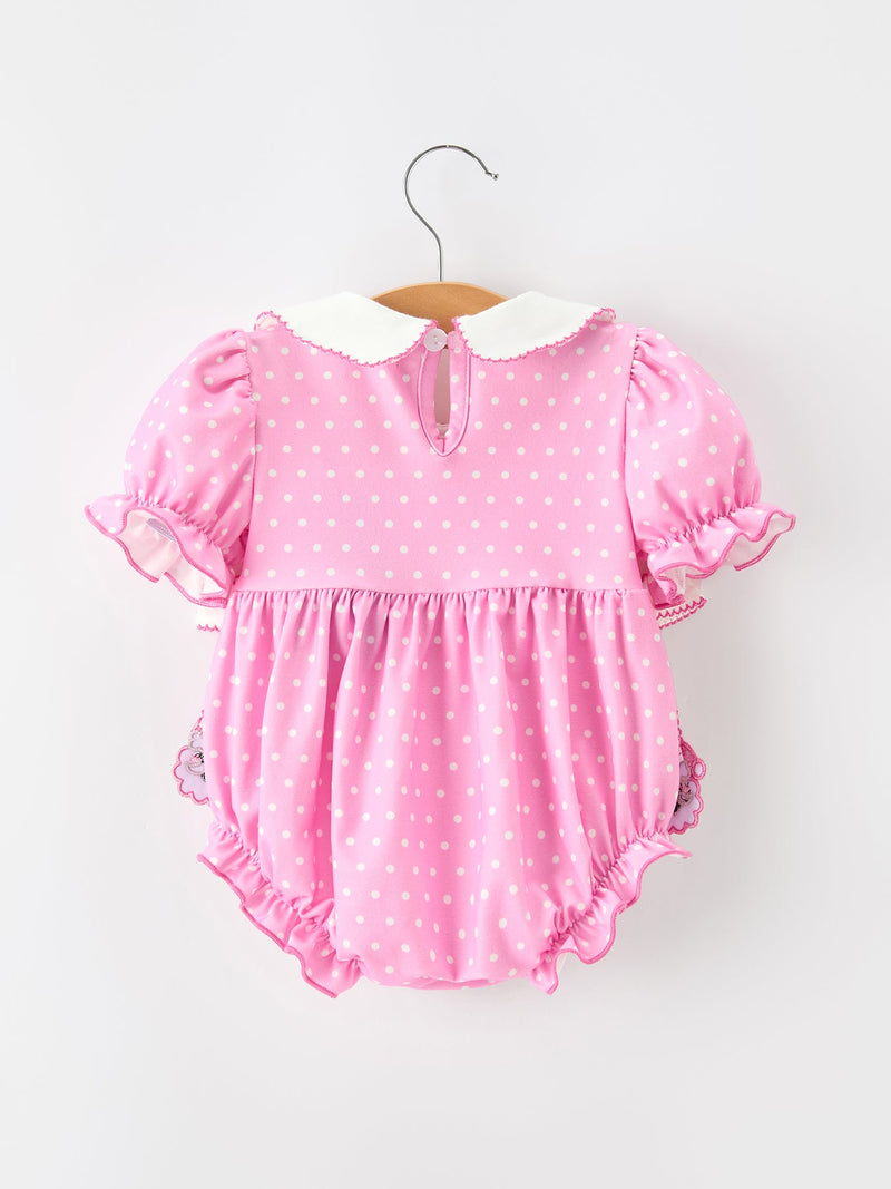Christmas Baby Girls Santa Bow Peter Pan Collar Romper - 2