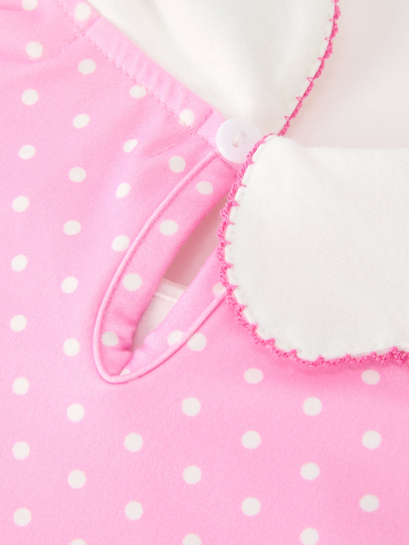 Christmas Girls Santa Bow Peter Pan Collar Dress - 5