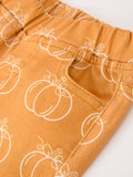Fall Girls Pumpkin Bow Bell Bottom Pants - 3