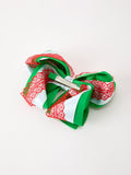 Christmas Red Lace Green Layered Bow Hair Clip 6.3 Inches - 4