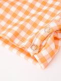 Boys Halloween Dog Pumpkin Jonjon Plaid Trim Outfit - 5