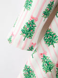 Christmas Girls Pink Stripe Tree Bow Twirl Dress - 4