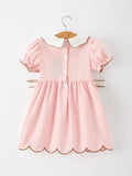 Christmas Girls Gingerbread Peter Pan Collar Dress - 2