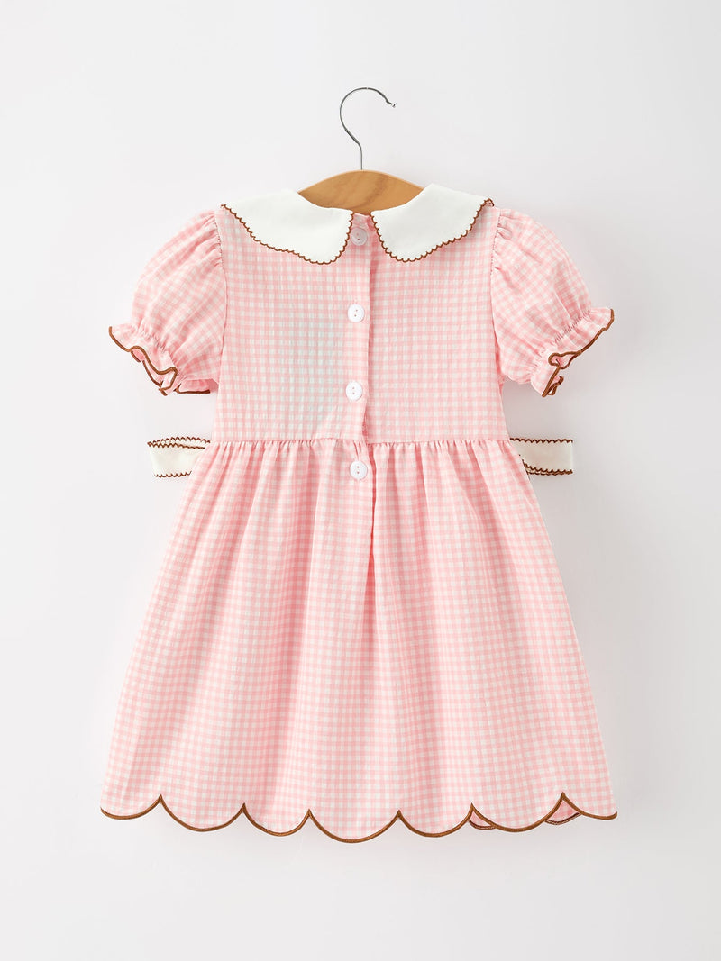 Christmas Girls Gingerbread Peter Pan Collar Dress - 2