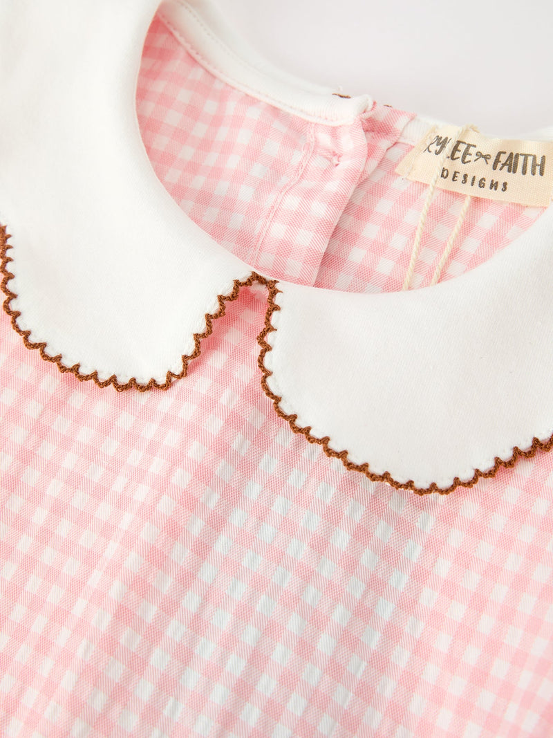 Christmas Girls Gingerbread Peter Pan Collar Dress - 3