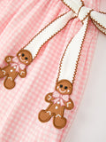 Christmas Girls Gingerbread Peter Pan Collar Dress - 4
