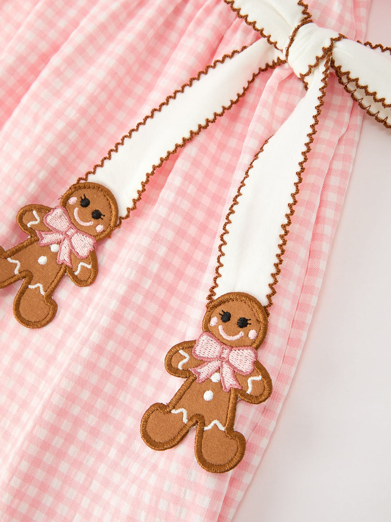Christmas Girls Gingerbread Peter Pan Collar Dress - 4