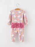 Halloween Ghost Baby Zip Romper Ruffle Trim - 2
