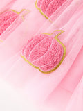 Fall Girls Pink Pumpkin Appliqué Tulle Skirt - 5