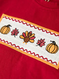 Boy Thanksgiving Pumpkin Turkey Maple Leaf Outfit Set - 4