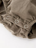 Fall Baby Girls Pumpkin Smocked Eyelet Collar Romper - 4