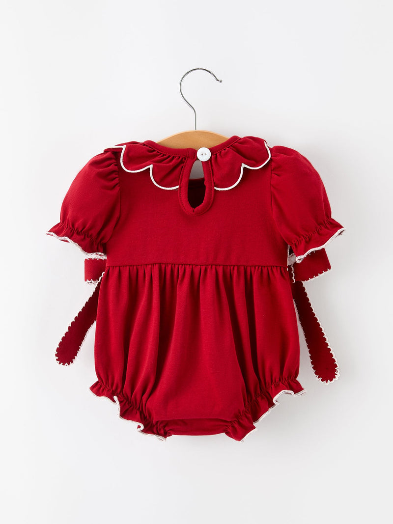 Baby Girls Christmas Reindeer Smocked Bubble Romper - 2
