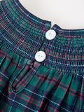 Girls Christmas Plaid Smocked Bubble Romper - 5