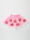 Fall Girls Pink Pumpkin Appliqué Tulle Skirt - 1
