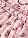 Fall Toddler Girls Vintage Smocked Floral Dress - 4