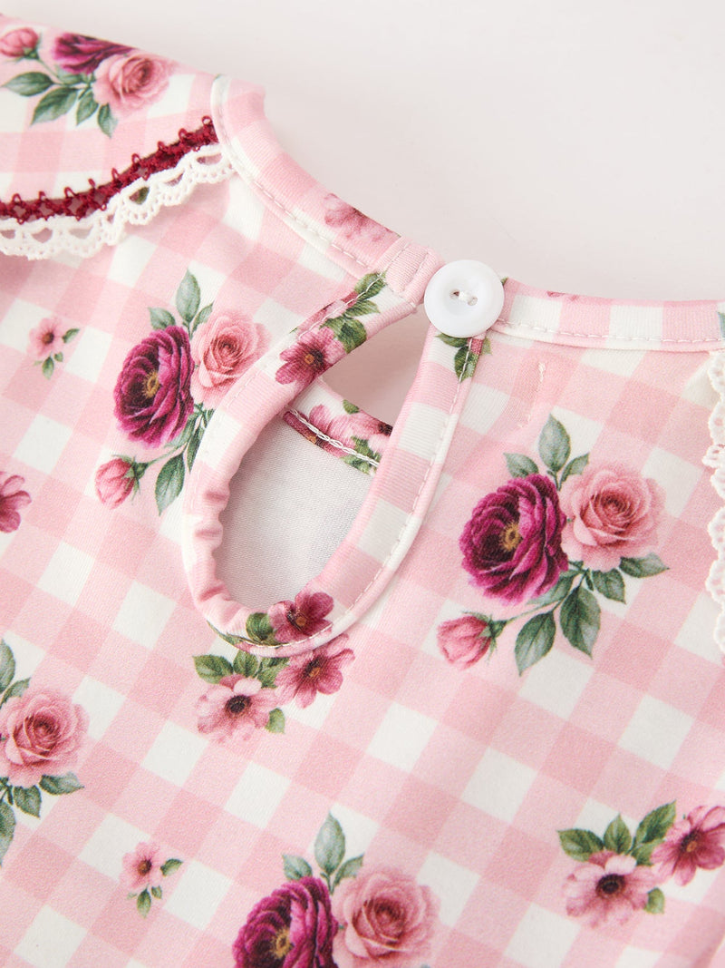 Fall Toddler Girls Vintage Smocked Floral Dress - 5