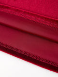 Christmas Burgundy Velvet Girls Smocked Pearl Lace Collar Dress - 5