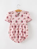 Fall Baby Girls Vintage Smocked Floral Romper - 2