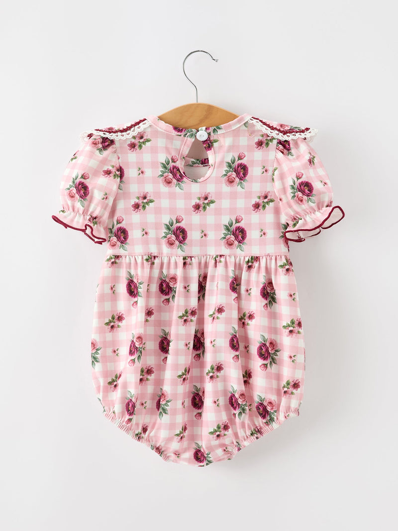 Fall Baby Girls Vintage Smocked Floral Romper - 2
