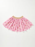Girls Pink Christmas Santa Candy Cane Print Tutu Skirt - 1