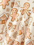 Christmas Gingerbread Cookie Girls Long Sleeve Twirl Dress - 4