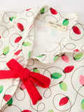Christmas Lights Print Bow Tie Pajamas Set - 3