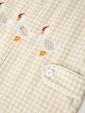 Goose Embroidered Beige Plaid Baby Boys Jonjon - 4