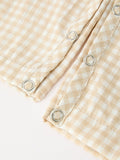 Goose Embroidered Beige Plaid Baby Boys Jonjon - 5