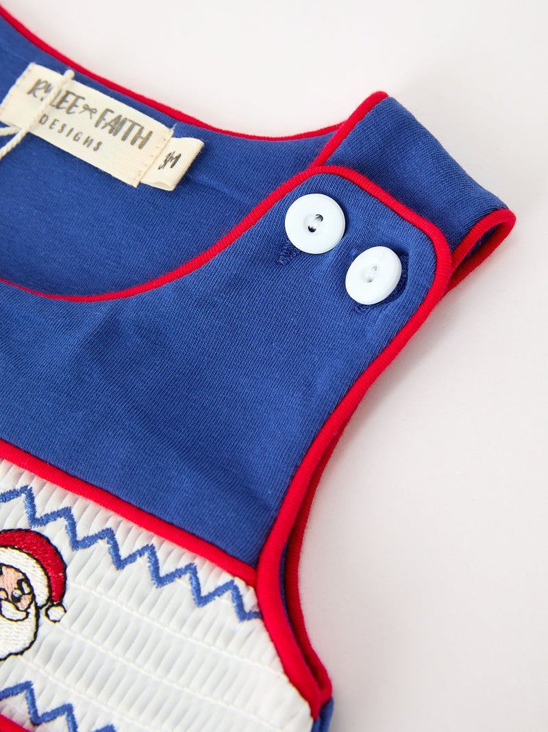 Christmas Santa Baby Boys Smocked Jon Jon - 3