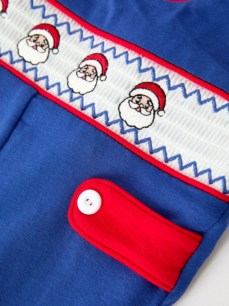 Christmas Santa Baby Boys Smocked Jon Jon - 4