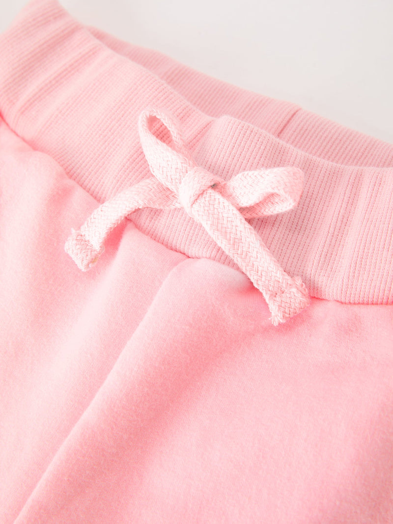 Christmas Tree Appliqué Girls Pink Sweatshirt And Pants Set - 5